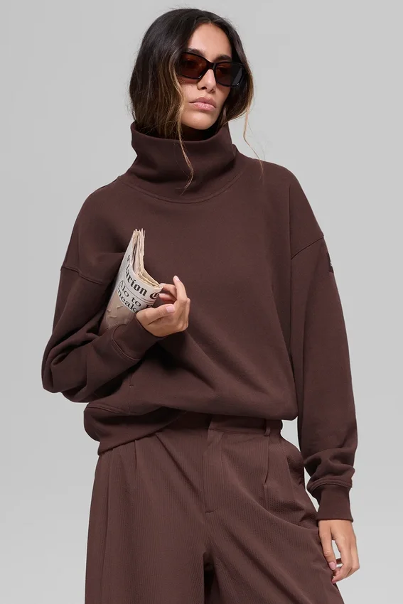 Hazy Pullover mit Stehkragen – Brownstone