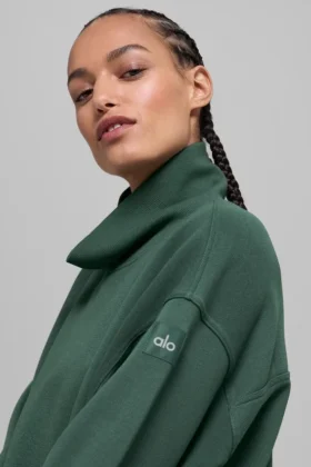 Hazy Pullover mit Stehkragen – Clover Green