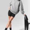 Hazy Pullover mit Stehkragen – Dunkles Athletic-Melange-Grau