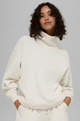 Hazy Pullover mit Stehkragen – Elfenbein