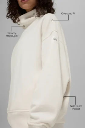 Hazy Pullover mit Stehkragen – Elfenbein