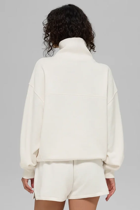 Hazy Pullover mit Stehkragen – Elfenbein