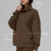 Hazy Pullover mit Stehkragen – Espresso
