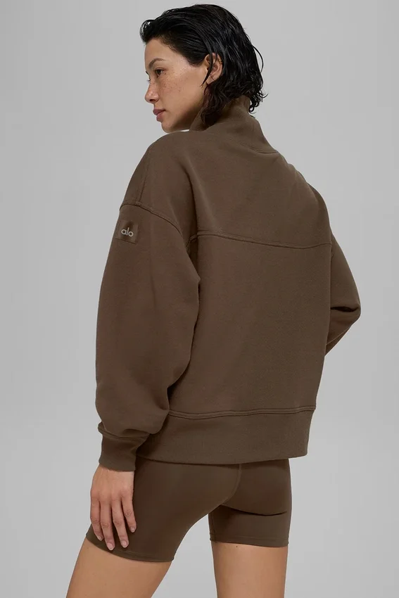 Hazy Pullover mit Stehkragen – Espresso