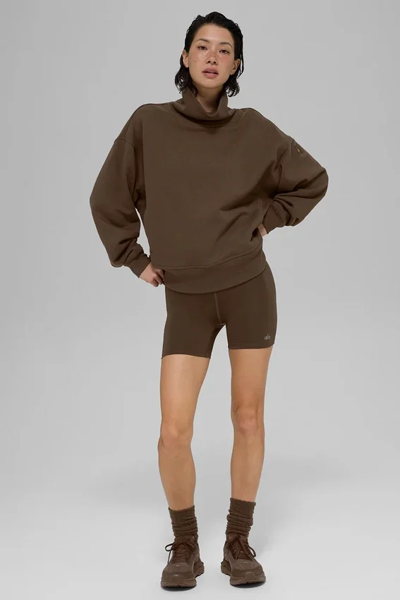 Hazy Pullover mit Stehkragen – Espresso