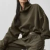 Hazy Pullover mit Stehkragen – Olive Tree