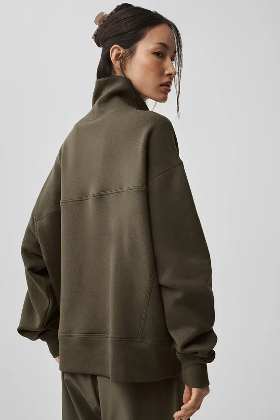 Hazy Pullover mit Stehkragen – Olive Tree