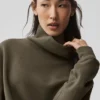 Hazy Pullover mit Stehkragen – Olive Tree