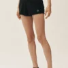 Heatwave-Shorts aus Seiden-Kaschmir mit mittlerer Leibhöhe – Schwarz