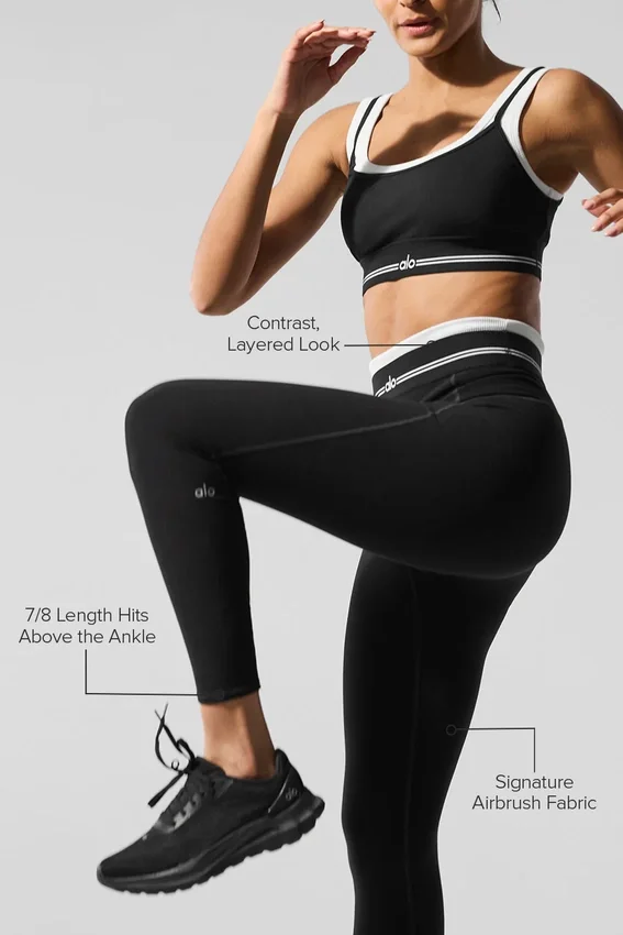 High-Waist 7/8 Better Together Leggings – Schwarz/Weiß