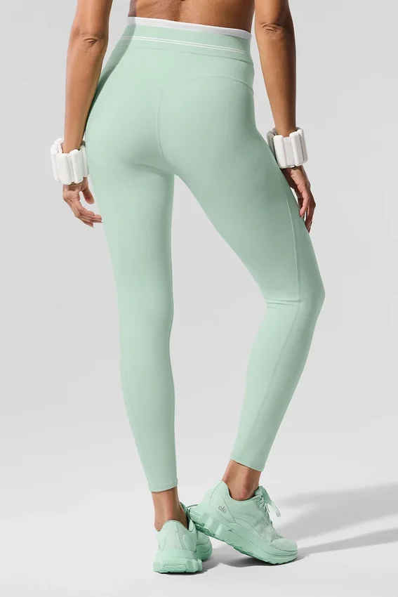 High-Waist 7/8 Better Together Leggings – Spearmint/Weiß