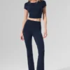 High-Waist 7/8 Bootcut-Leggings – Navy