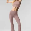 High-Waist Airbrush 7/8 Bootcut-Leggings – Taupe
