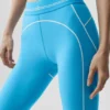 High-Waist Airbrush 7/8 Heart Throb Leggings – Azurblau/Weiß