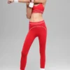 High-Waist Airbrush 7/8 Heart Throb Leggings – Leuchtend Rot/Weiß