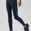 High-Waist Airbrush 7/8 Heart Throb Leggings – Marineblau/Weiß