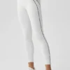 High-Waist Airbrush 7/8 Heart Throb Leggings – Weiß/Schwarz