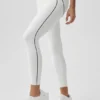 High-Waist Airbrush 7/8 Heart Throb Leggings – Weiß/Schwarz