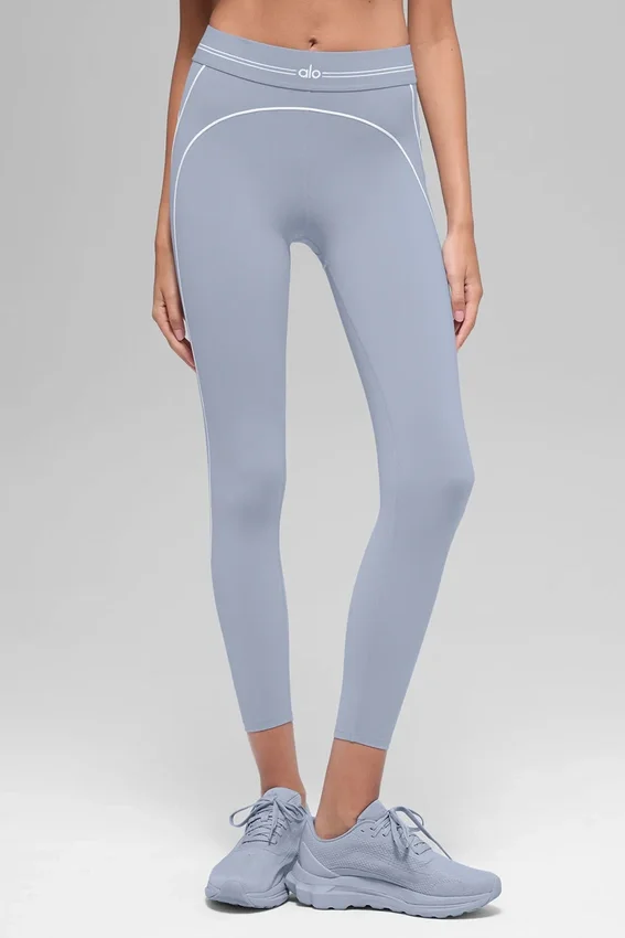 High-Waist Airbrush 7/8 Heart Throb Leggings – Winter Frost/Weiß