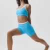 High-Waist Airbrush Better Together Shorts – Azurblau/Weiß