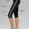 High-Waist Airbrush Caprihose im Race-Pace-Stil – Schwarz/Weiß