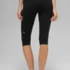 High-Waist Airbrush Caprihose im Race-Pace-Stil – Schwarz/Weiß