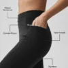 High-Waist Airbrush Fast Track Leggings – Schwarz/Weiß