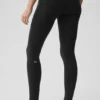 High-Waist Airbrush Fast Track Leggings – Schwarz/Weiß