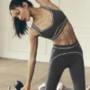High-Waist Airbrush Heart Throb Leggings – Anthrazit/Weiß