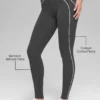 High-Waist Airbrush Heart Throb Leggings – Anthrazit/Weiß