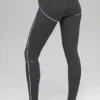 High-Waist Airbrush Heart Throb Leggings – Anthrazit/Weiß