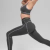 High-Waist Airbrush Heart Throb Leggings – Anthrazit/Weiß