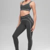 High-Waist Airbrush Heart Throb Leggings – Anthrazit/Weiß