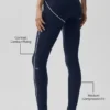 High-Waist Airbrush Legging „Heart Throb“ – Marineblau/Weiß