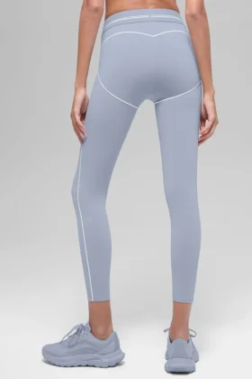 High-Waist Airbrush Legging „Heart Throb“ – Winter Frost/Weiß