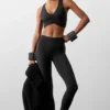 High-Waist Airbrush Legging – Schwarz
