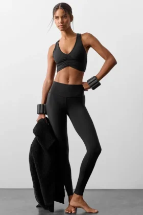 High-Waist Airbrush Legging – Schwarz