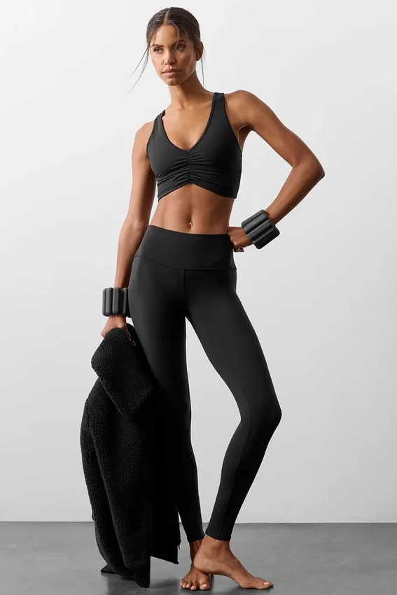 High-Waist Airbrush Legging – Schwarz