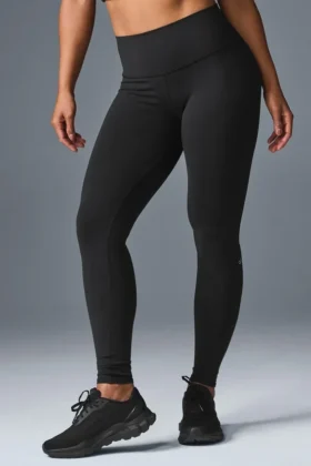 High-Waist Airbrush Legging – Schwarz