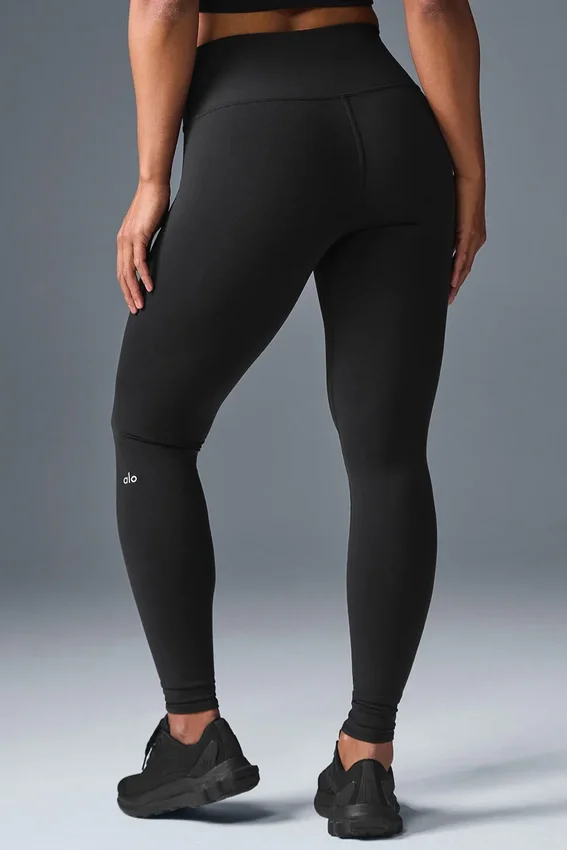 High-Waist Airbrush Legging – Schwarz