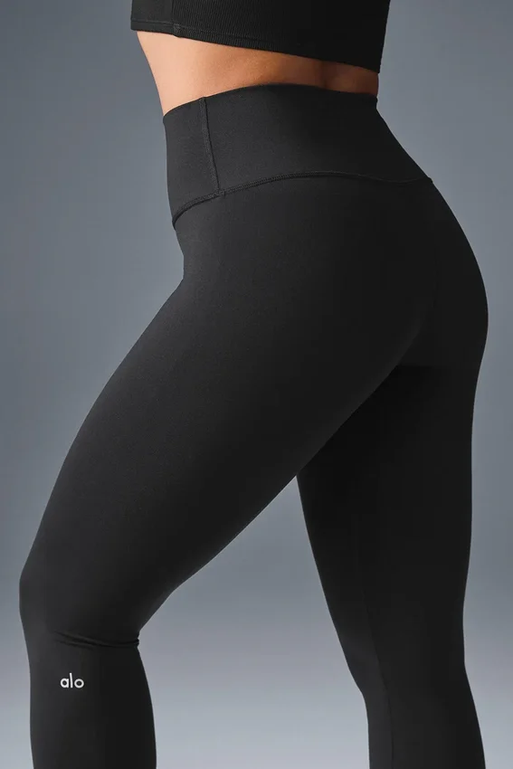 High-Waist Airbrush Legging – Schwarz