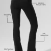 High-Waist Airbrush Leggings mit 7/8-Bootcut – Schwarz