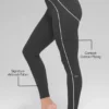 High-Waist Airbrush Leggings mit 7/8-Schnitt „Heart Throb“ – Anthrazit/Weiß