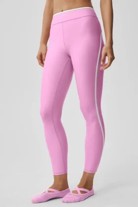 High-Waist Airlift 7/8-Leggings – Candy Heart Pink/Weiß