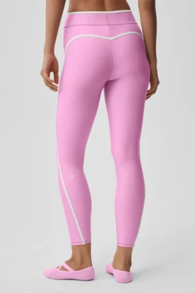 High-Waist Airlift 7/8-Leggings – Candy Heart Pink/Weiß