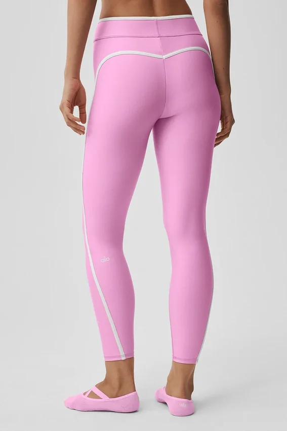 High-Waist Airlift 7/8-Leggings – Candy Heart Pink/Weiß
