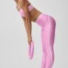 High-Waist Airlift 7/8-Leggings – Candy Heart Pink/Weiß