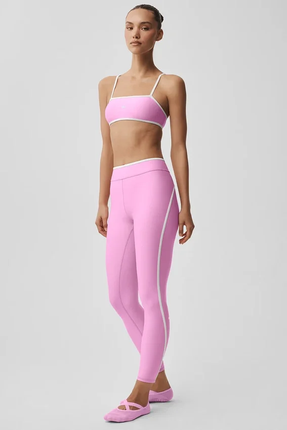 High-Waist Airlift 7/8-Leggings – Candy Heart Pink/Weiß