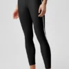 High-Waist Airlift 7/8-Leggings – Schwarz/Weiß
