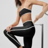 High-Waist Airlift 7/8-Leggings – Schwarz/Weiß